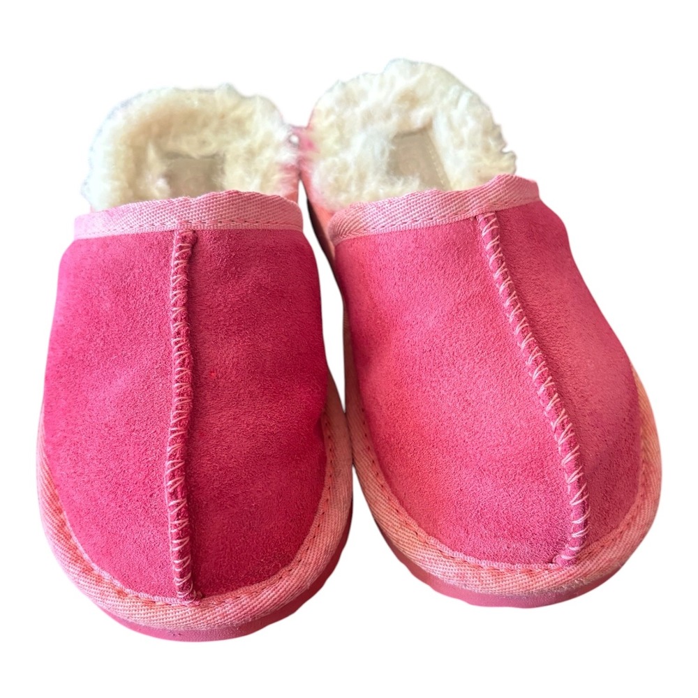 UGG Kids Tasman Slippers Custom Color Pink Suede Wool‎ Lined Slip On Shoes